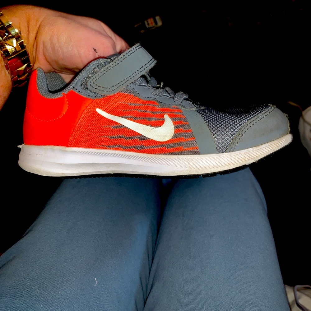 gray and orange nikes size 12c